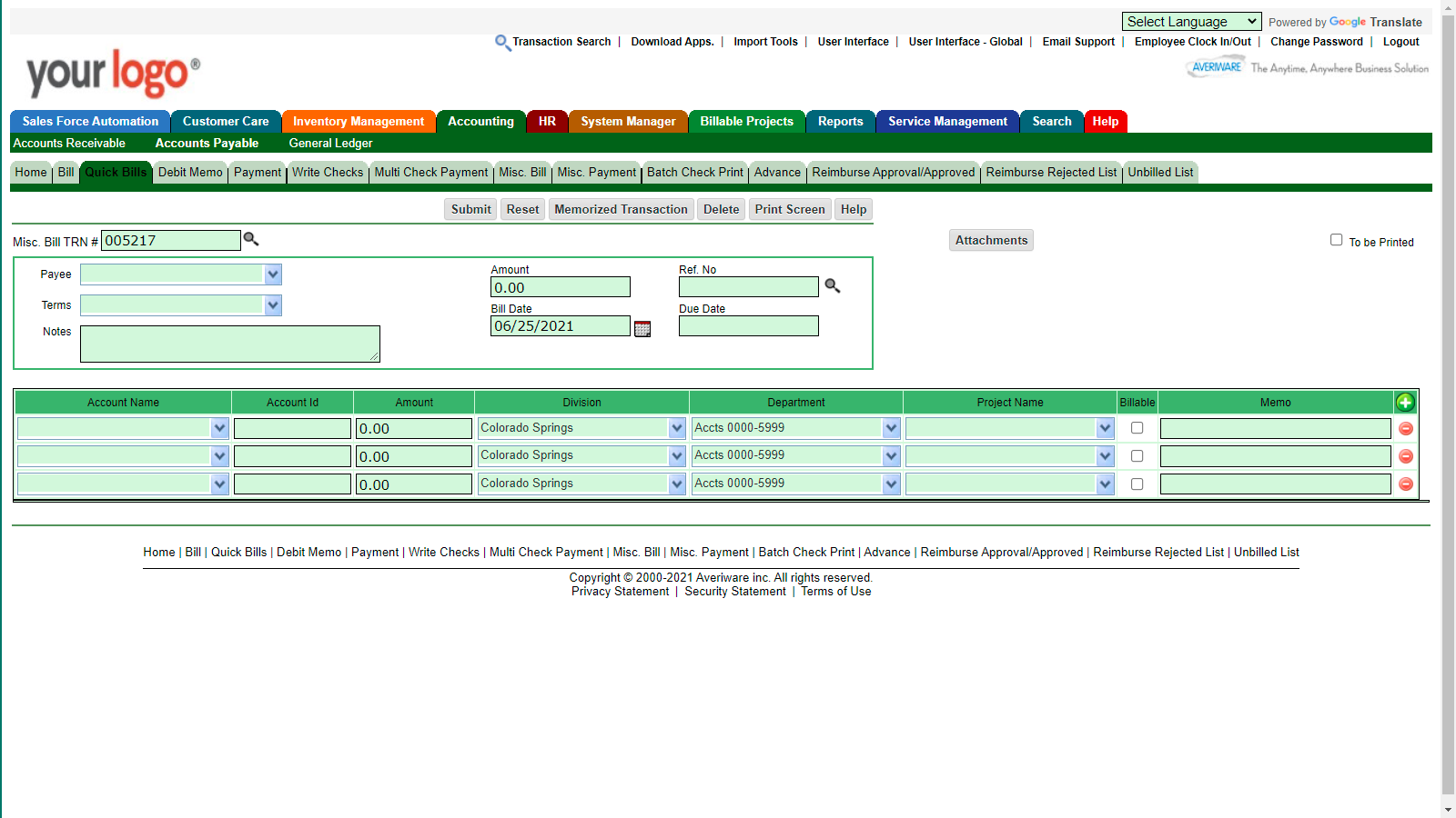 Averiware Margin Monitoring