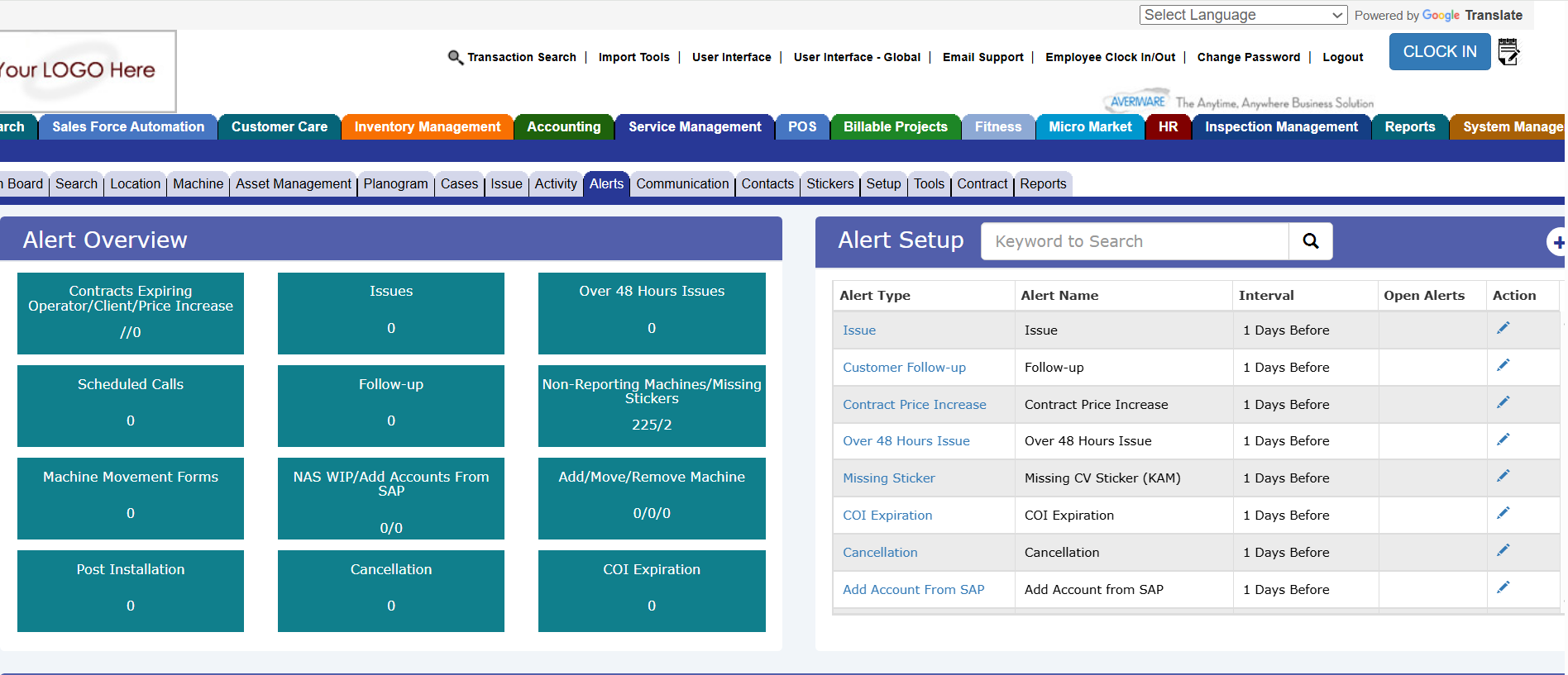 Averiware Dispatch Dashboard